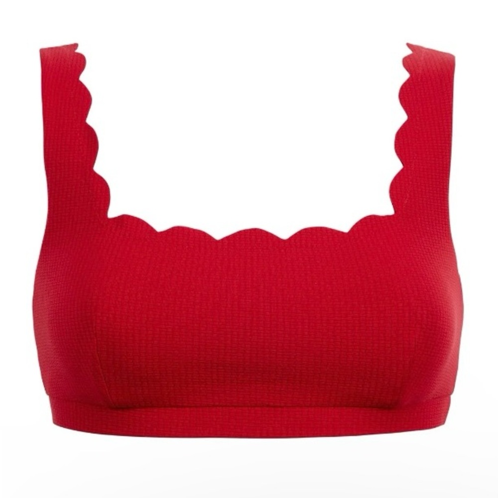 Marysia 2-piece scalloped bathing suit, red, size Large